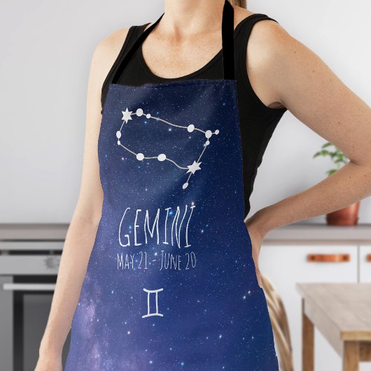 Gemini | Gepersonaliseerde zodische sterrenapron Schort