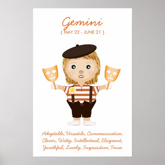 Gemini - Girl Horoscope Poster (Voorkant)