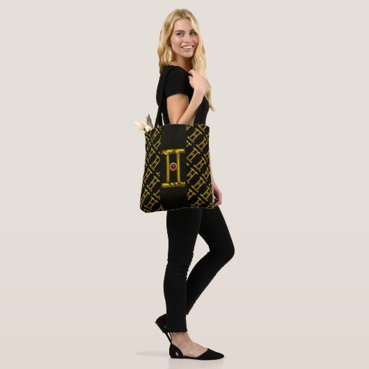 GEMINI GOLD ZODIAC VERJAARDAG TEKEN JUWEEL TOTE BAG (Op model)