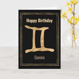 Gemini Gold Zodialogy Happy Birthday Kaart