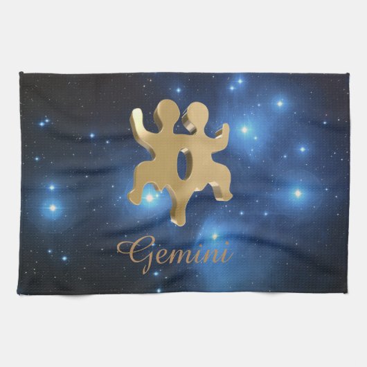 Gemini golden sign theedoek (Horizontaal)