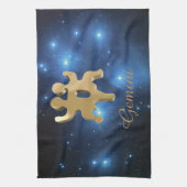 Gemini golden sign theedoek (Verticaal)