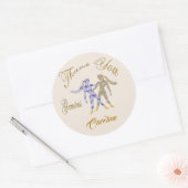 Gemini gouden glitter dank u ronde sticker (Envelop)