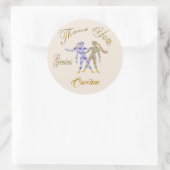 Gemini gouden glitter dank u ronde sticker (Tas)