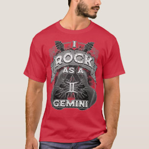 Gemini Guitar I Rock as a Gemini Zodiac Sign Music T-shirt