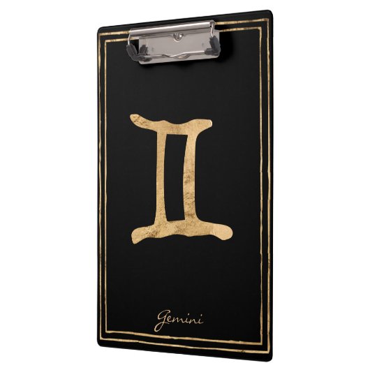 Gemini hammered goud gestileerde astrologie symboo klembord (Links)