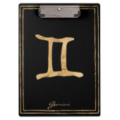 Gemini hammered goud gestileerde astrologie symboo klembord (Voorkant)