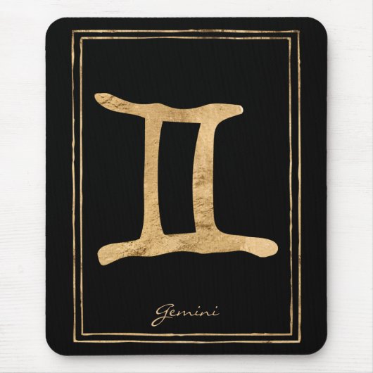Gemini hammered goud gestileerde astrologie symboo muismat (Voorkant)