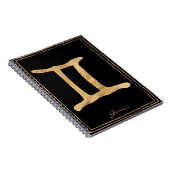 Gemini hammered goud gestileerde astrologie symboo notitieboek (Rechterzijde)