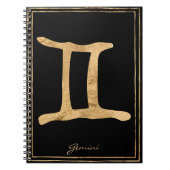 Gemini hammered goud gestileerde astrologie symboo notitieboek (Voorkant)