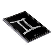 Gemini hammered zilver gestileerde astrologiesymbo notitieboek (Rechterzijde)