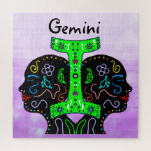 Gemini Hand Drawn Art Horoscope Sign