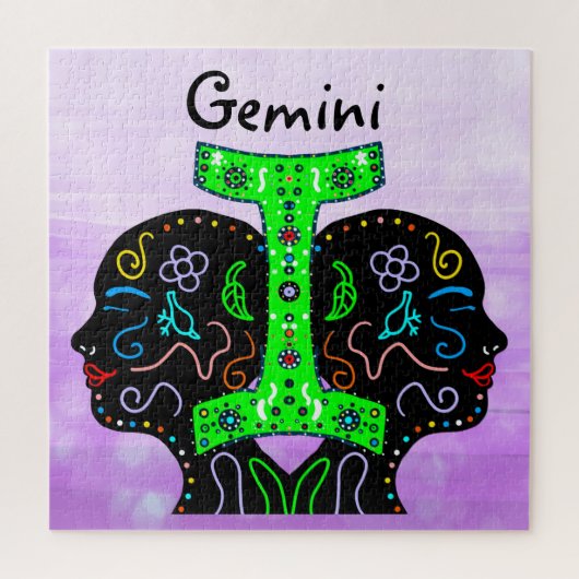 Gemini Hand Drawn Art Horoscope Sign Legpuzzel (Verticaal)