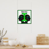 Gemini Hand Drawn Art Horoscope Sign Poster (Keuken)