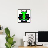 Gemini Hand Drawn Art Horoscope Sign Poster (Thuiskantoor)