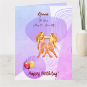 Gemini Happy Birthday / 21 mei - 20 juni Kaart (Voorkant)