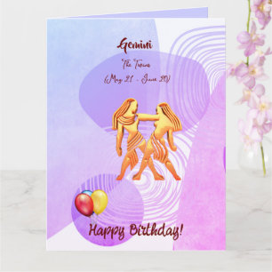 Gemini Happy Birthday / 21 mei - 20 juni Kaart