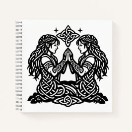 Gemini — Haunted Ink Zodiac Twins T‑Shirt Notitieboek