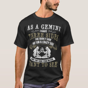 Gemini heeft drie kanten. Gemini Zodiac Sign T-shirt