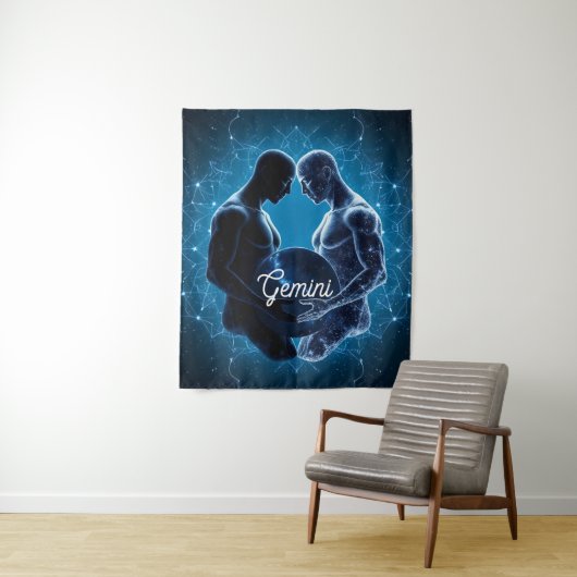 Gemini Hemelse Tweeling Muur Tapijt Wandkleed (In situ)
