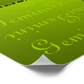 Gemini Holistic Triangle Mind Body Spirit Green Poster (Hoek)