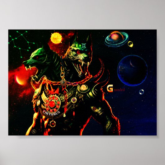 Gemini Horoscoop Mythical Creatures Poster (Voorkant)