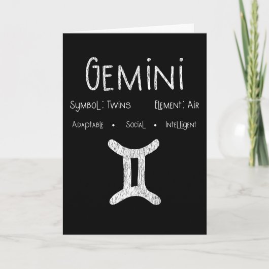 Gemini Horoscope Astrology Star Sign Birthday Gift Kaart (Voorkant)
