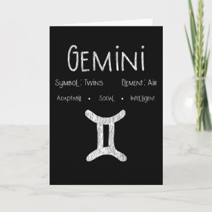 Gemini Horoscope Astrology Star Sign Birthday Gift Kaart