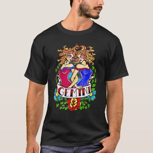 Gemini Horoscope dag van de maagzwelling T-shirt (Voorkant)