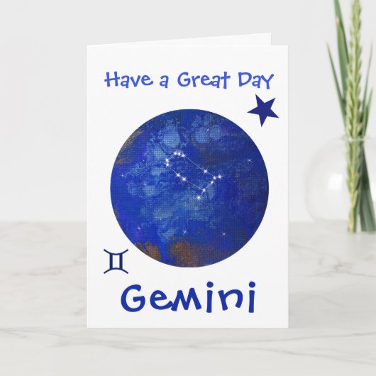 Gemini Horoscope Kaart, Birthday Kaart (Voorkant)