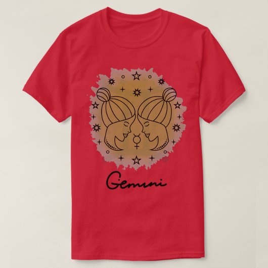 Gemini Horoscope Sign T-shirt (Design voorkant)