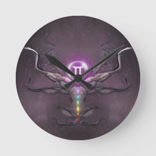 Gemini Horoscope Sign Wall-klok Ronde Klok