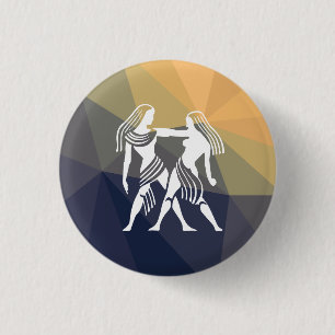 Gemini horoscope-tweelingknop ronde button 3,2 cm