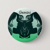 Gemini Horoscope Zodiac Sign Button (Voorkant)