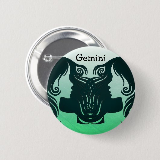Gemini Horoscope Zodiac Sign Button (Voorkant /achterkant)
