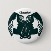 Gemini Horoscope Zodiac Sign Button (Voorkant)