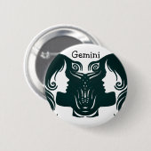 Gemini Horoscope Zodiac Sign Button (Voorkant /achterkant)