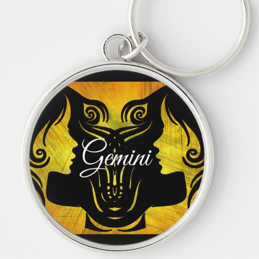 Gemini Horoscope Zodiac sign Twins Key chain Sleutelhanger (Voorkant)