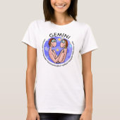 Gemini houdt zich bezig met Cute Cartoon Twins T-shirt (Voorkant)