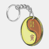Gemini & Hout Tijger Sleutelhanger (Voorkant Links)