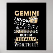 Gemini ik weet dat ik moeilijk kan zijn, maar poster (Voorkant)