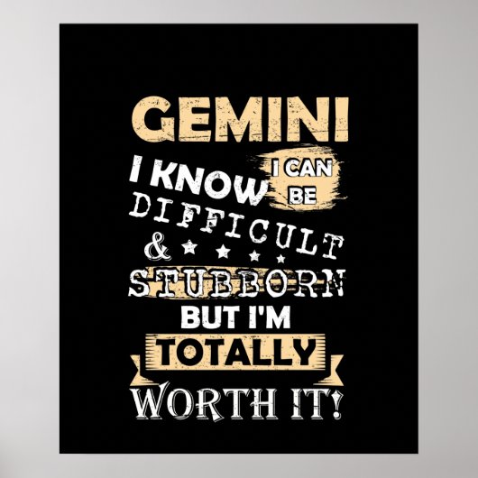 Gemini ik weet dat ik moeilijk kan zijn, maar poster (Voorkant)