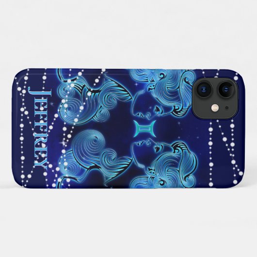 Gemini in Dark Blue II Case-Mate iPhone Case (Achterkant (horizontaal))