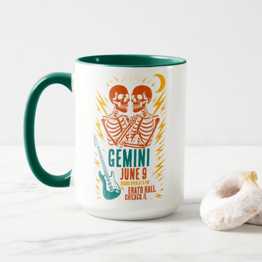 Gemini in Erato Hall: Twin-Skeleton Punkconcert Mok (Met donut)