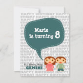 Gemini Kinder feestuitnodiging Kaart (Voorkant)