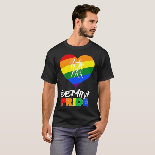 Gemini LGBT Gay Pride Awesome T-shirt (Voorkant volledig)