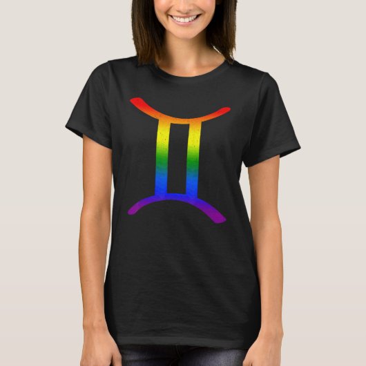 Gemini Lgbt Zodiac Sign Lgbt Rainbow Pride Gay T-shirt (Voorkant)