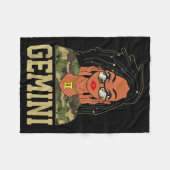 Gemini Loc'd Hair Sy Black Woman Camo Melanin Girl Fleece Deken (Voorkant (Horizontaal))