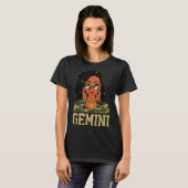 Gemini Loc'd Hair Sy Black Woman Camo Melanin Girl T-shirt (Voorkant volledig)