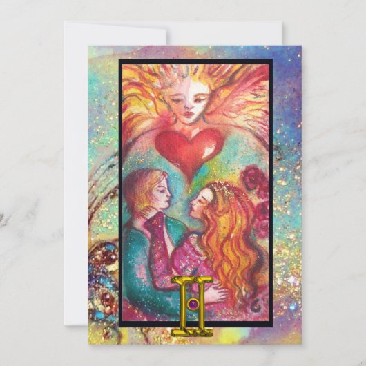 GEMINI,LOVERS TAROT ASTROLOGIE STERRENBEELD VERJAA KAART (Voorkant)